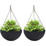 Large Hanging Planter Set with 13-inch Pots and Rope
