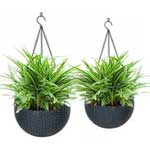 Self-Watering Resin Wicker Basket Planter