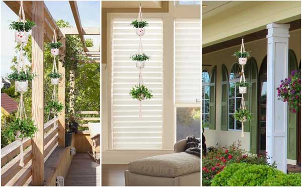 3 Tier Plant Hanger for Indoors and Outdoors