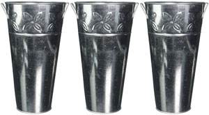 Galvanized Metal Vase - Set of 3