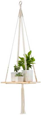 Modern Contemporary Macrame Hanging Shelf for Spider Plants