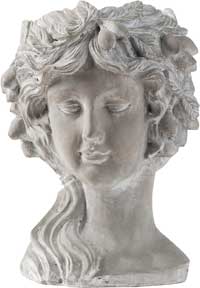 Stone Lady Head Planter for Spider Plants, Ivy, Ferns and More